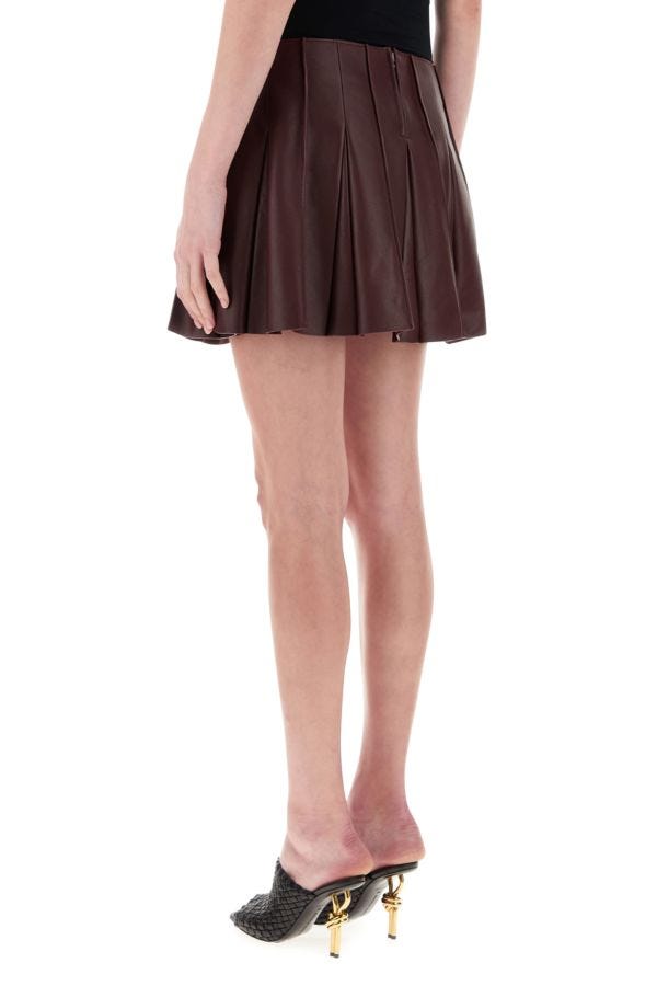 BOTTEGA VENETA | Burgundy leather mini skirt