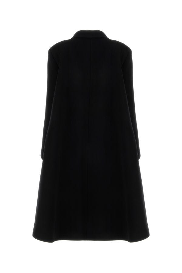 BOTTEGA VENETA | Black wool blend cape coat