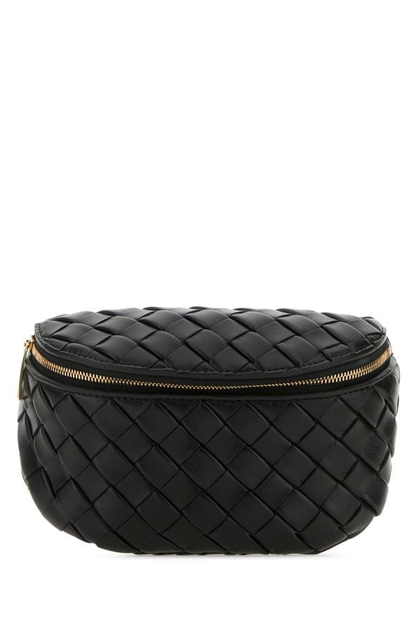 BOTTEGA VENETA | Black leather mini Padded belt bag