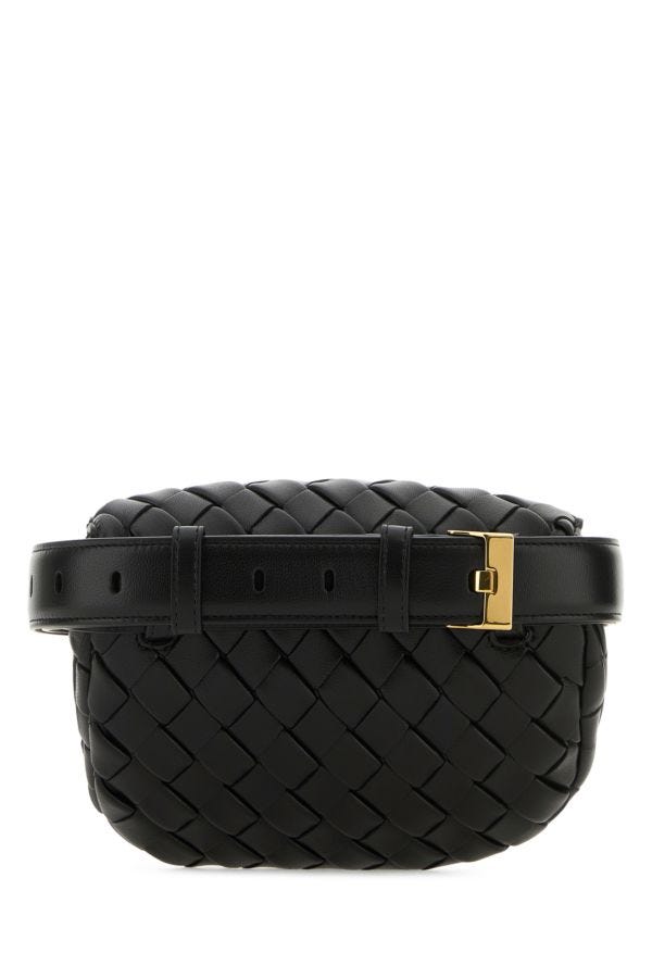 BOTTEGA VENETA | Black leather mini Padded belt bag