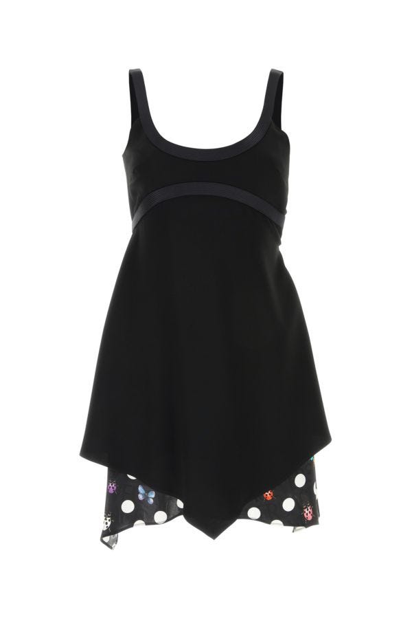 VERSACE | Black acetate blend mini dress