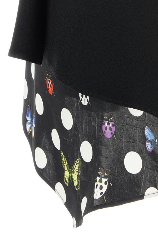 VERSACE | Black acetate blend mini dress