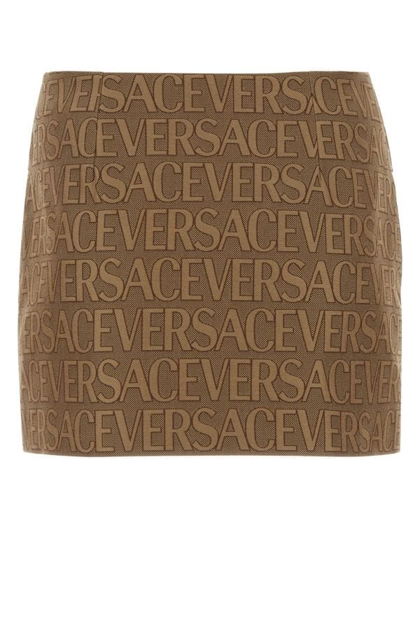 VERSACE | Embroidered jacquard mini skirt