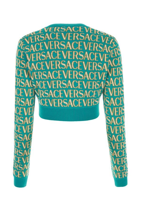 VERSACE | Embroidered cotton blend cardigan
