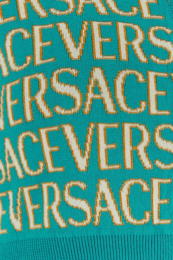 VERSACE | Embroidered cotton blend cardigan