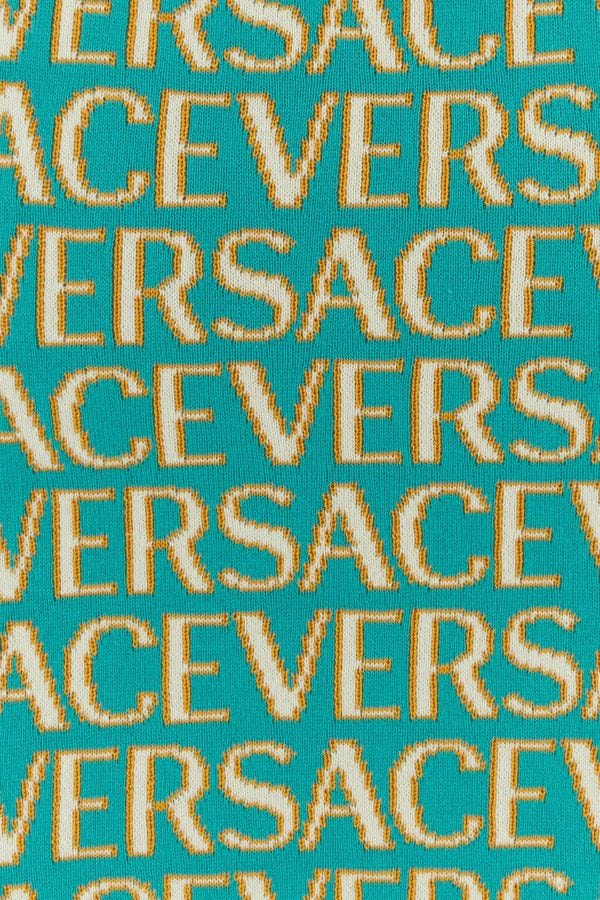 VERSACE | Embroidered stretch cotton blend Versace Allover mini skirt