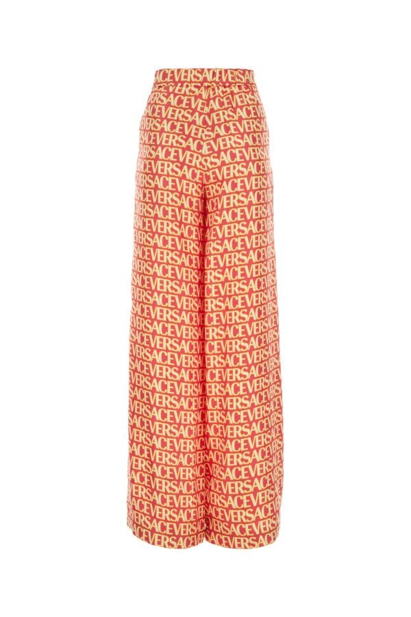 VERSACE | Printed silk wide-leg pant