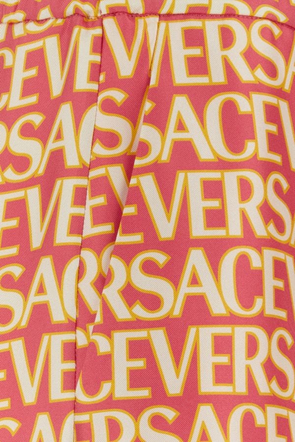 VERSACE | Printed silk wide-leg pant
