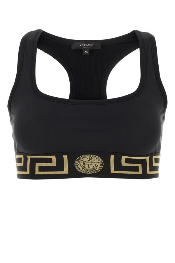 VERSACE | Black stretch nylon bra