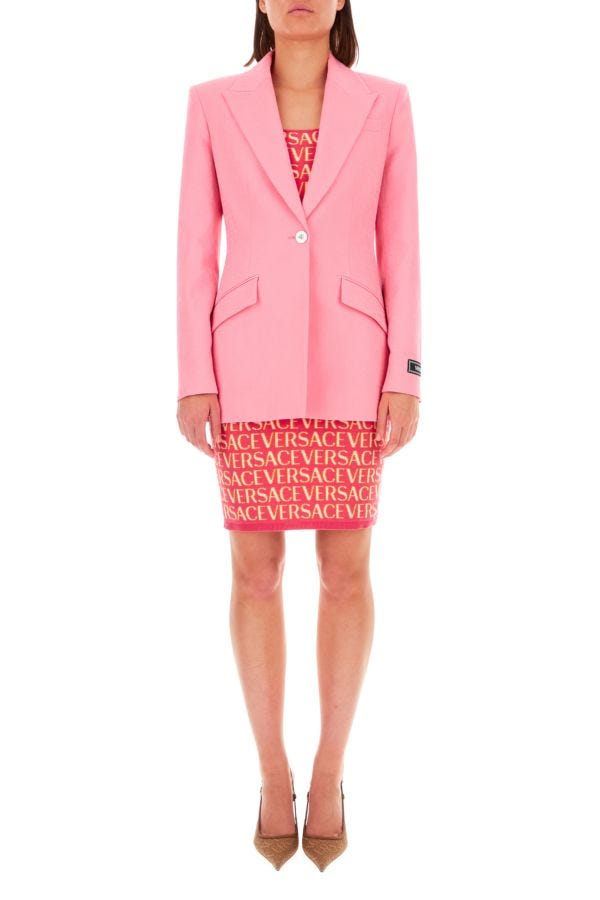 VERSACE | Pink jacquard blazer