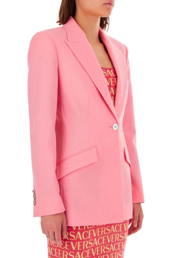 VERSACE | Pink jacquard blazer