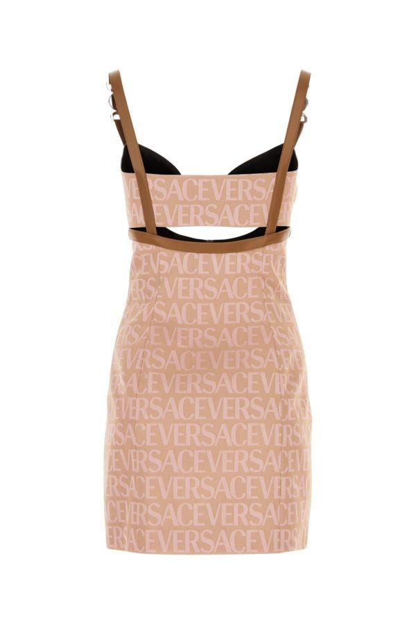VERSACE | Embroidered polyester blend mini dress