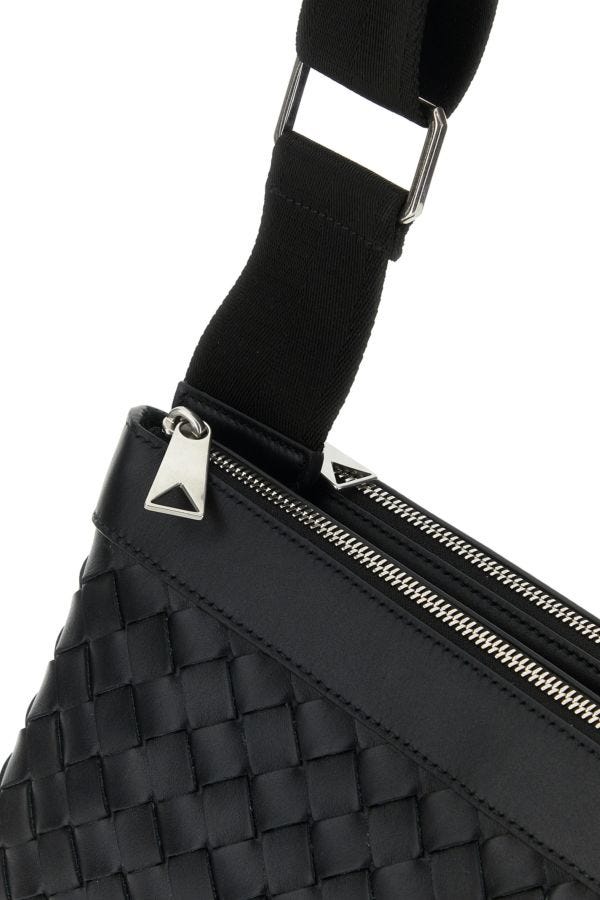 BOTTEGA VENETA | Black leather Duo crossbody bag