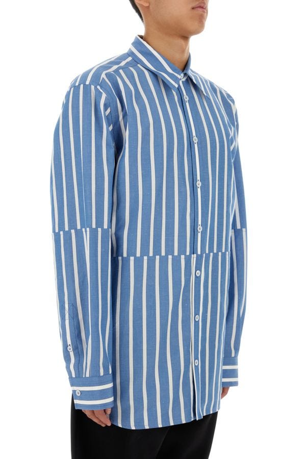 BOTTEGA VENETA | Embroidered cotton blend oversize shirt