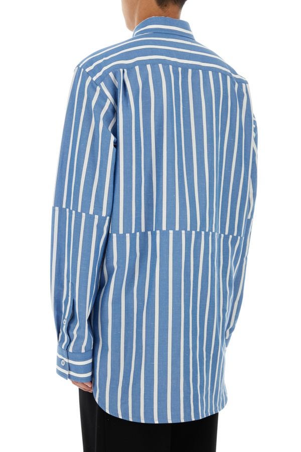 BOTTEGA VENETA | Embroidered cotton blend oversize shirt