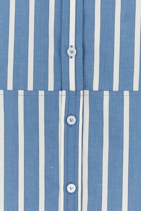 BOTTEGA VENETA | Embroidered cotton blend oversize shirt