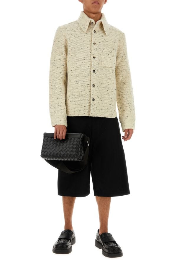 BOTTEGA VENETA | Black twill bermuda shorts