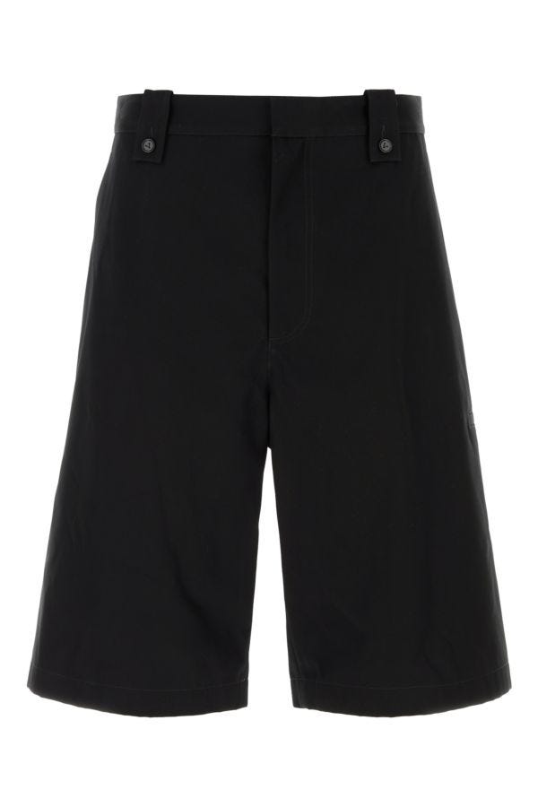 BOTTEGA VENETA | Black twill bermuda shorts