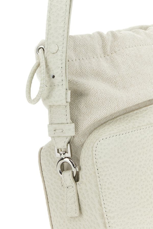 MAISON MARGIELA | Chalk leather and fabric 5AC bucket bag