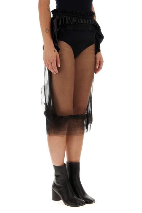 MAISON MARGIELA | Black mesh skirt