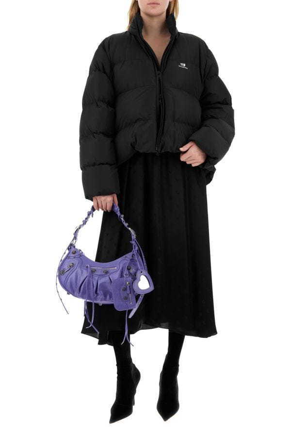 BALENCIAGA | Black polyester blend padded oversize jacket