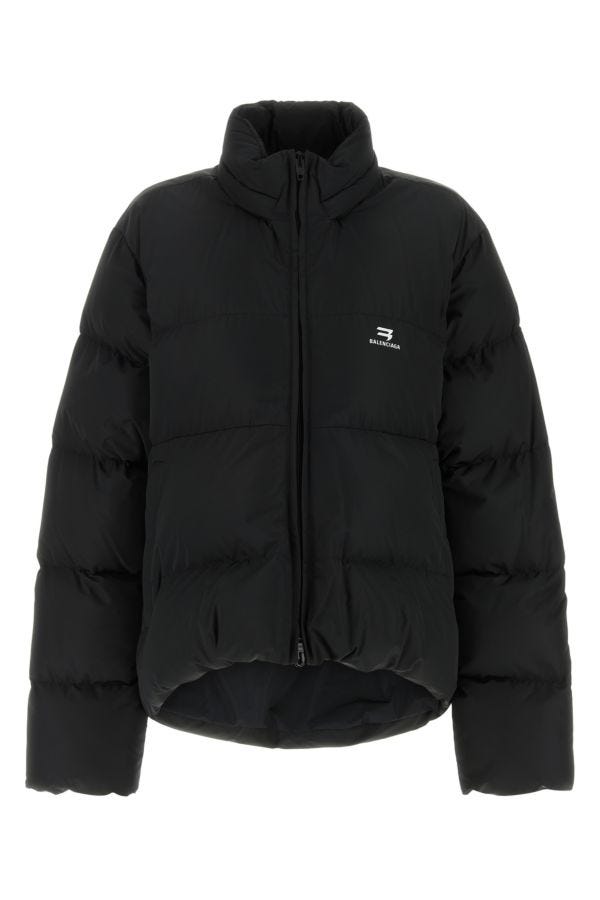 BALENCIAGA | Black polyester blend padded oversize jacket