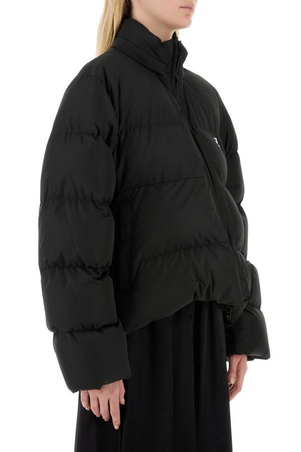 BALENCIAGA | Black polyester blend padded oversize jacket