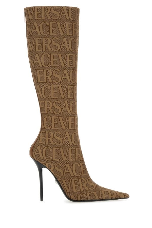 VERSACE | Embroidered Jacquard cavas Versace Allover boots