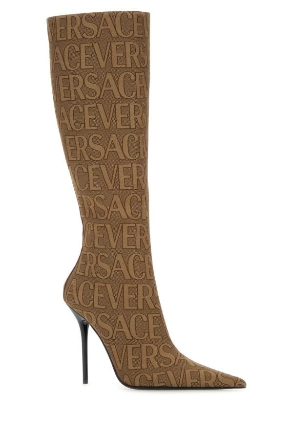 VERSACE | Embroidered Jacquard cavas Versace Allover boots