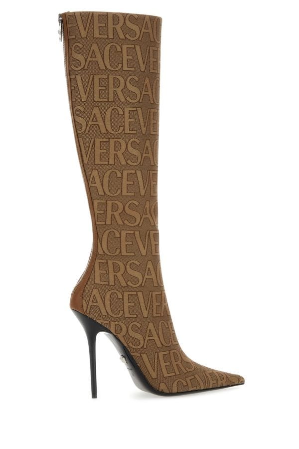 VERSACE | Embroidered Jacquard cavas Versace Allover boots
