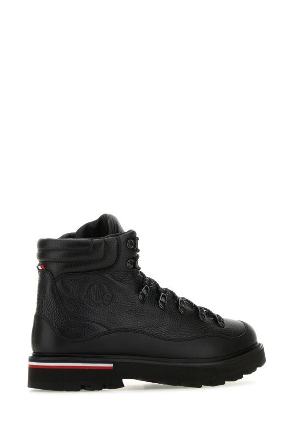 MONCLER | Black leather Peka Trek ankle boots