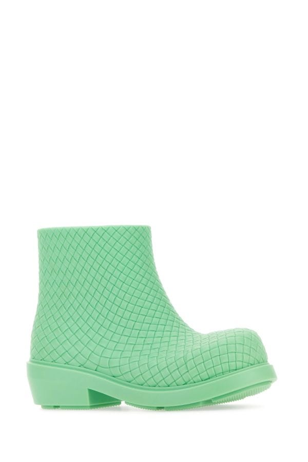 BOTTEGA VENETA | Mint green rubber Fireman ankle boots