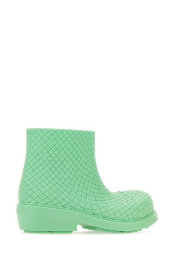 BOTTEGA VENETA | Mint green rubber Fireman ankle boots
