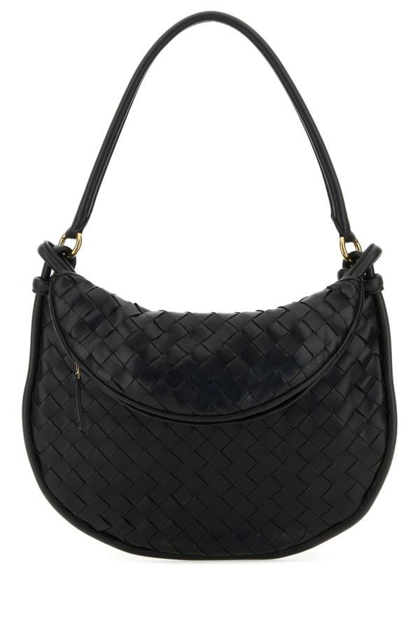 BOTTEGA VENETA | Black leather medium Gemelli shoulder bag