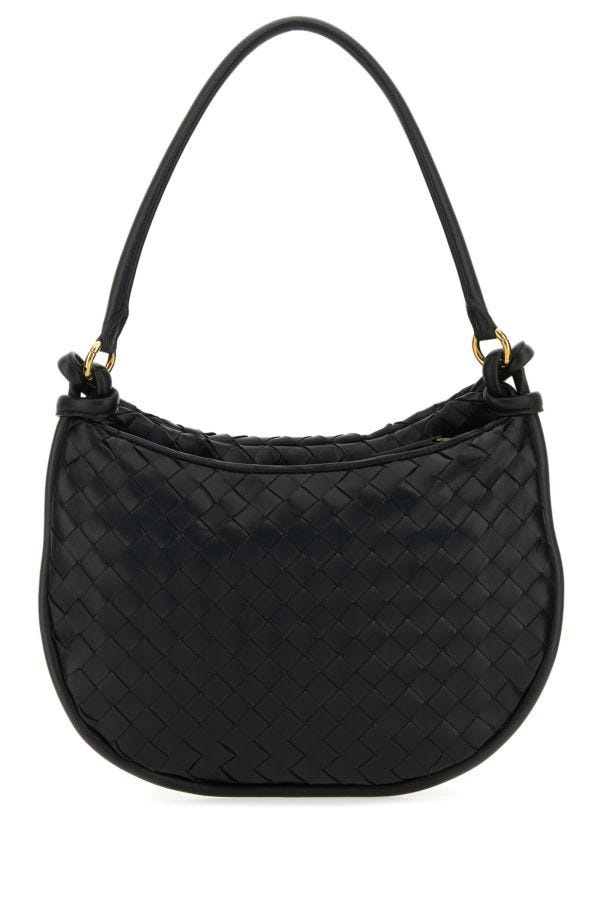BOTTEGA VENETA | Black leather medium Gemelli shoulder bag
