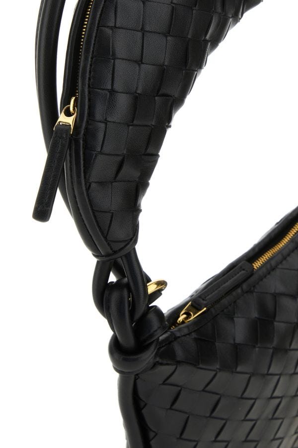 BOTTEGA VENETA | Black leather medium Gemelli shoulder bag