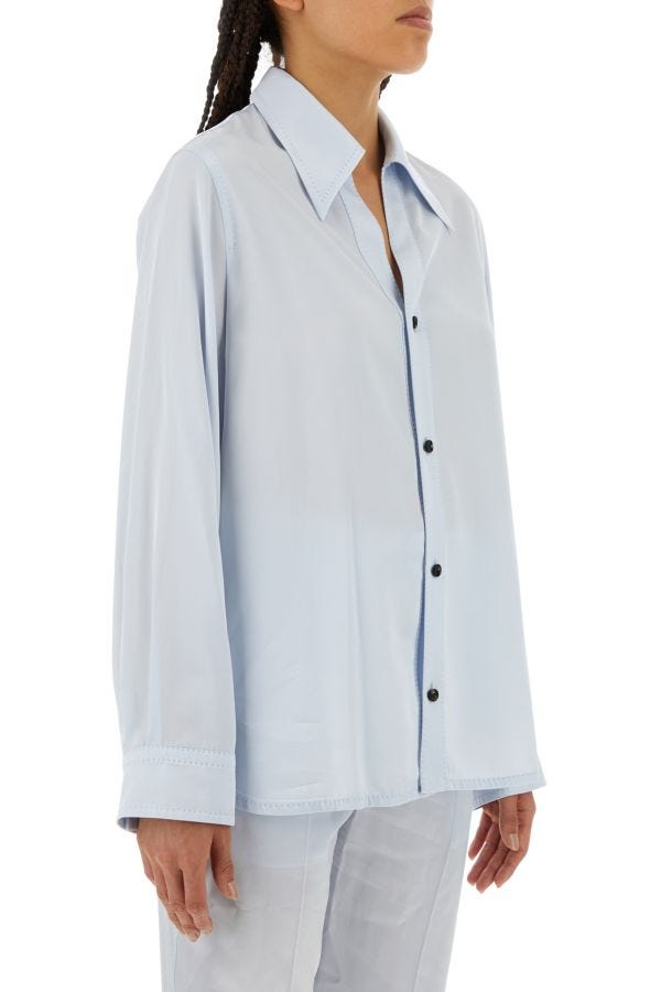 BOTTEGA VENETA | Pastel light-blue twill shirt