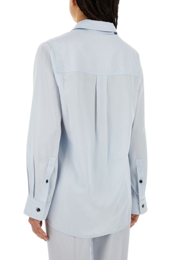 BOTTEGA VENETA | Pastel light-blue twill shirt