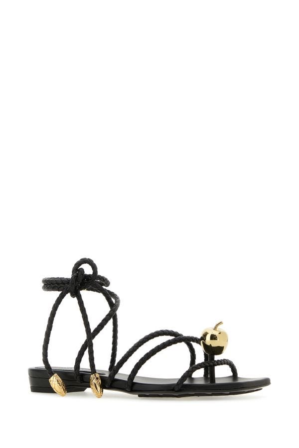 BOTTEGA VENETA | Black leather Flat Adam sandals