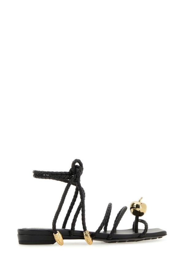 BOTTEGA VENETA | Black leather Flat Adam sandals