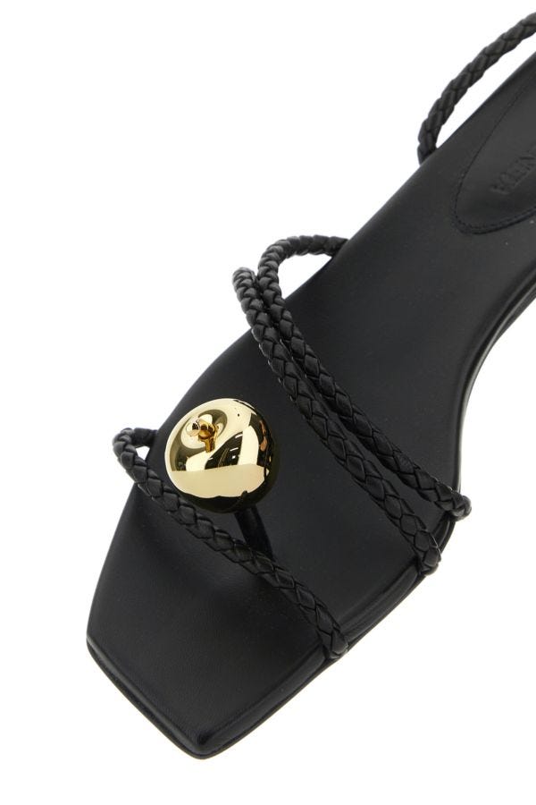BOTTEGA VENETA | Black leather Flat Adam sandals