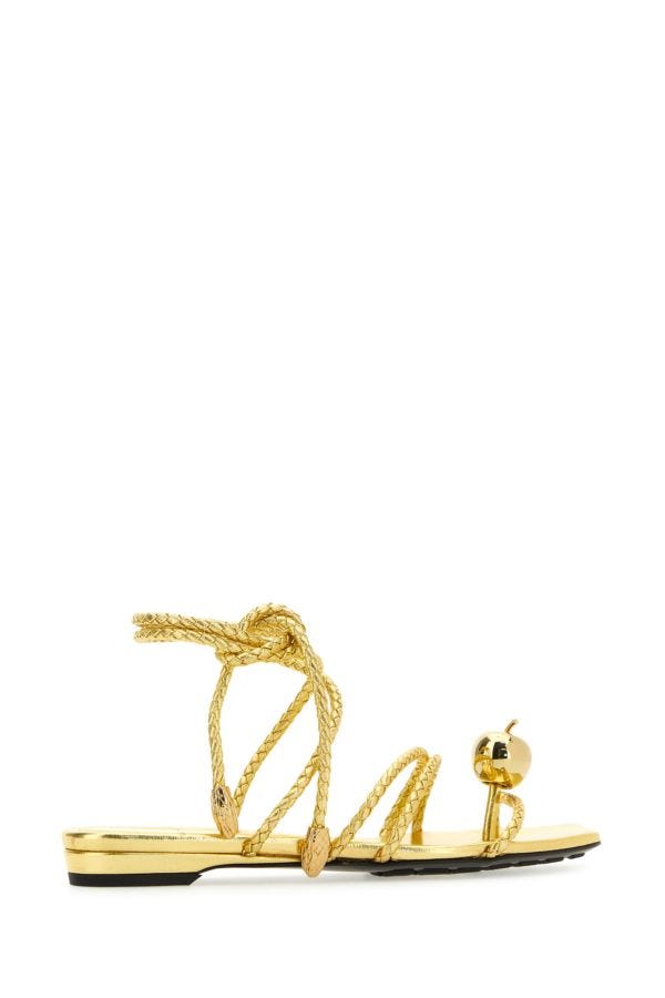 BOTTEGA VENETA | Gold leather Adam sandals
