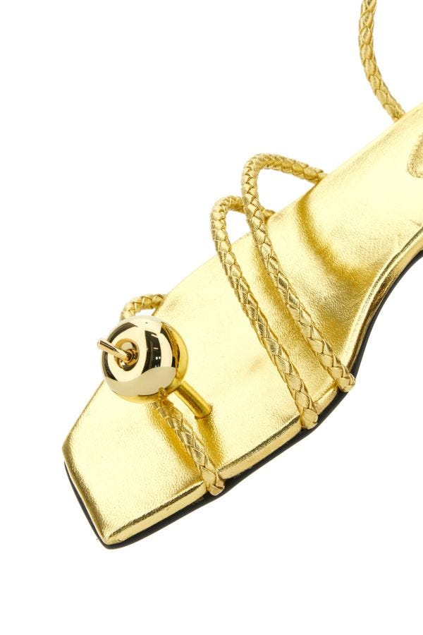 BOTTEGA VENETA | Gold leather Adam sandals