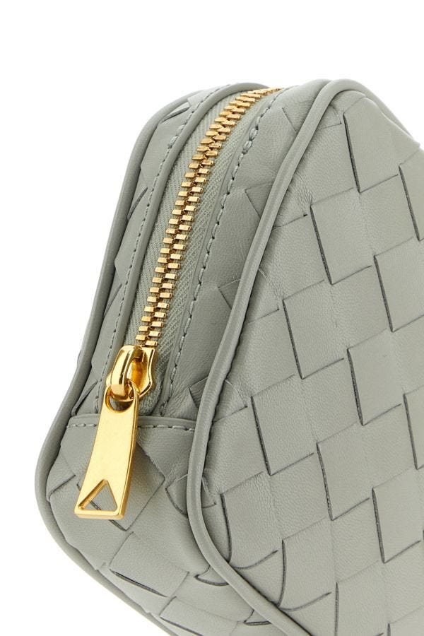 BOTTEGA VENETA | Light grey leather small pouch