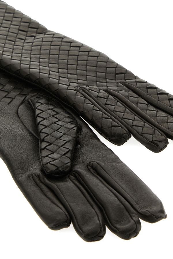 BOTTEGA VENETA | Dark brown nappa leather gloves