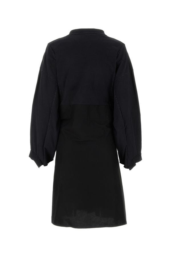 BALENCIAGA | Black cotton and poplin oversize dress