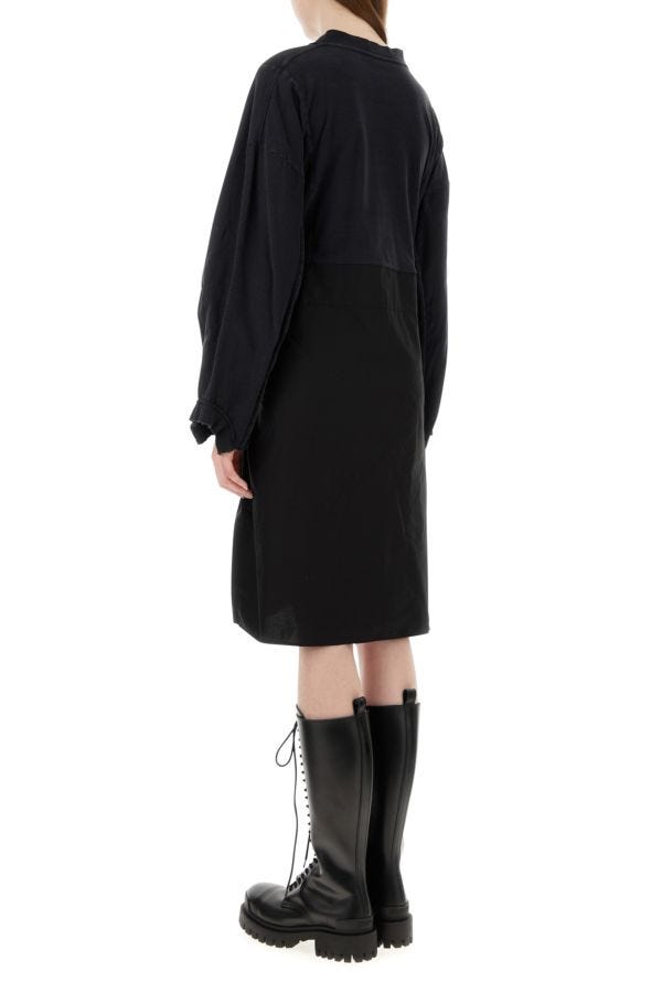 BALENCIAGA | Black cotton and poplin oversize dress