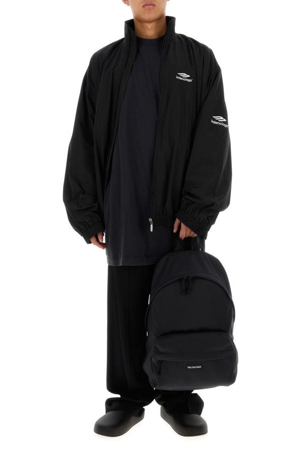 BALENCIAGA | Black viscose wide-leg pant