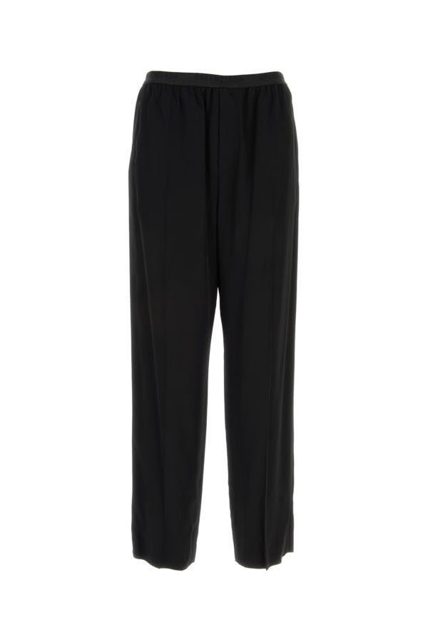 BALENCIAGA | Black viscose wide-leg pant