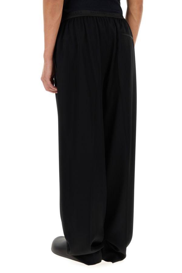 BALENCIAGA | Black viscose wide-leg pant